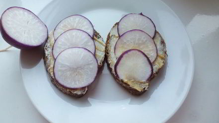 Рецепт бутерброда с соленой селедкой и редисом