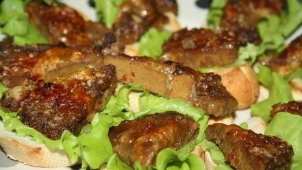 Рецепт бутербродов с глазированной печенью