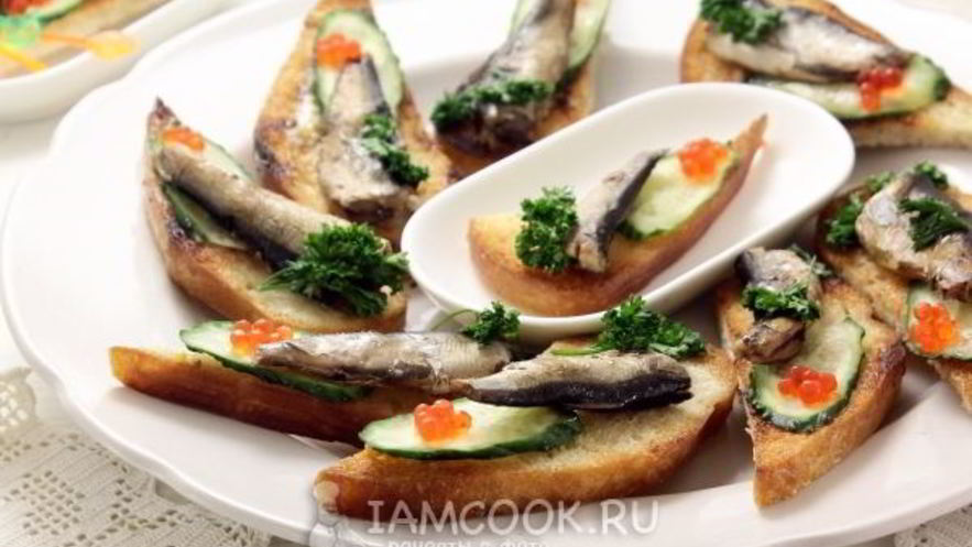 Рецепт бутербродов со шпротами