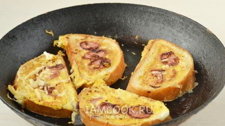 Рецепт горячих бутербродов на сковороде