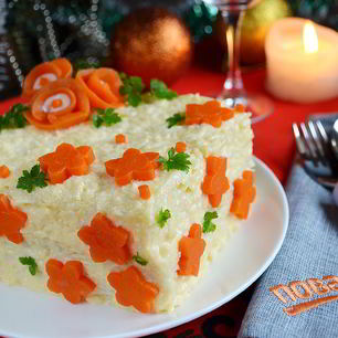 Рецепт Закусочного бутербродного торта с рыбой