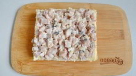 Рецепт закусочного бутербродного торта с рыбой