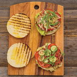 Рецепт Чизбургера с говядиной коби и запеченным картофелем