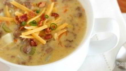 Рецепт чизбургера-супа с фаршем