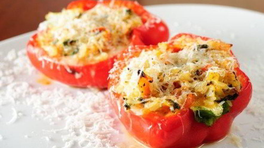 Рецепт фаршированных пастой и сыром красные перцы