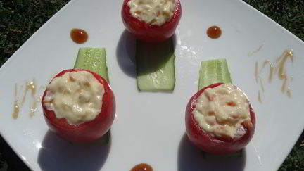 Рецепт Фаршированных помидоров плавленным сыром