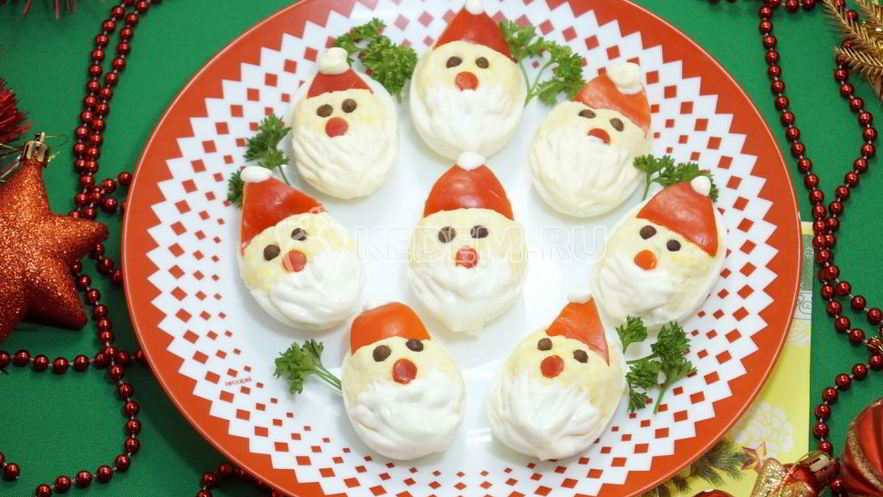 Рецепт фаршированных яиц дед мороз