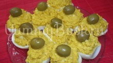 Рецепт фаршированных яиц икрой минтая