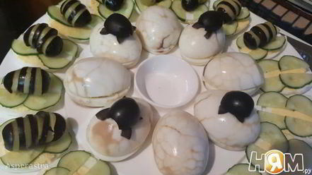 Рецепт фаршированных яиц пчелки