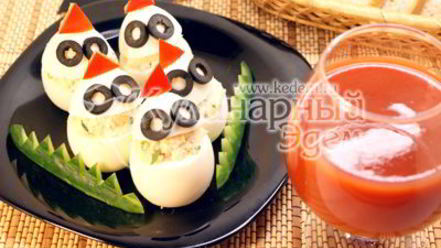 Рецепт фаршированных яиц привидения