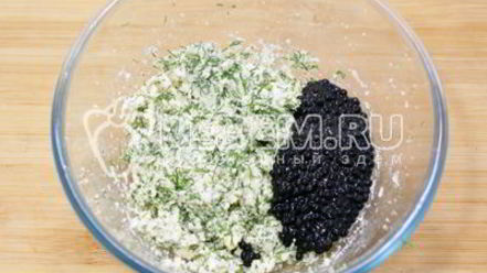 Рецепт фаршированных яиц с икорно-горчичной начинкой