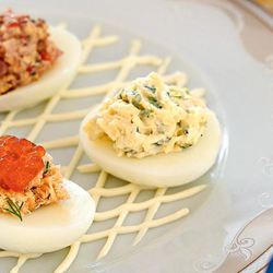 Рецепт Фаршированных яиц с тремя начинками