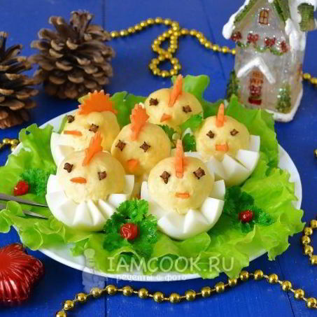 Рецепт Фаршированных яиц Цыплята