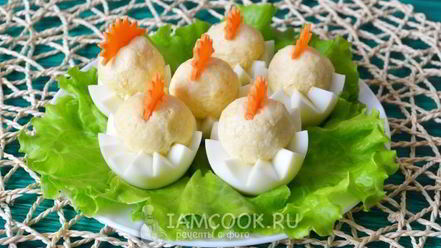 Рецепт фаршированных яиц цыплята