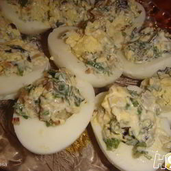 Рецепт Фаршированных яиц Завтрак на траве