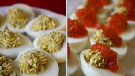 Рецепт яиц, фаршированных красной рыбой