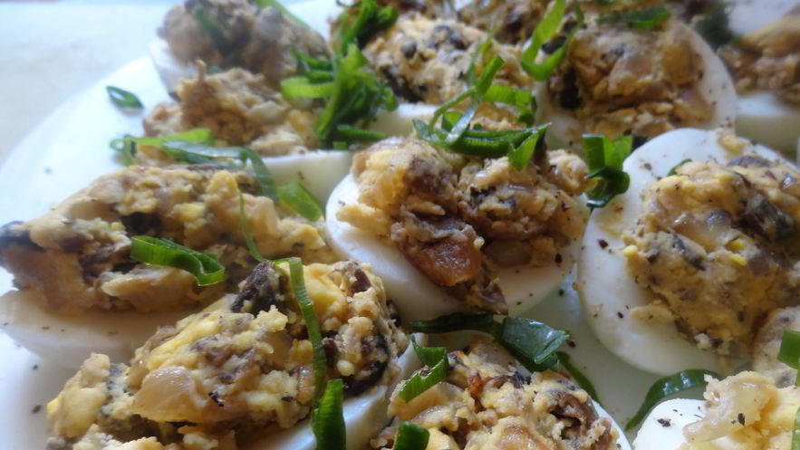 Рецепт яиц фаршированных с грибами