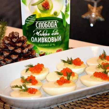 Рецепт Яиц, фаршированных с икрой