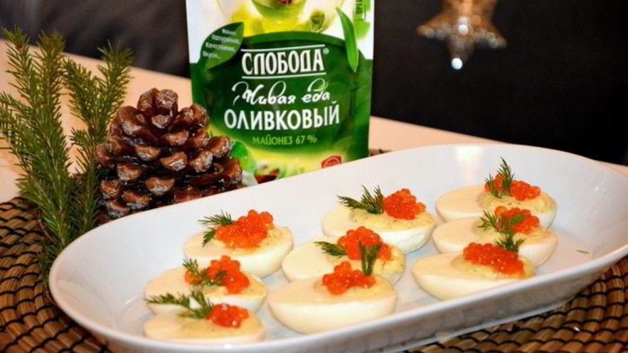 Рецепт яиц, фаршированных с икрой