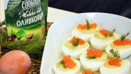 Рецепт яиц, фаршированных с икрой
