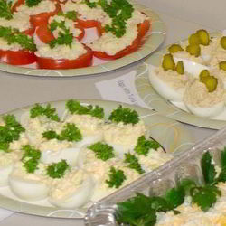 Рецепт Яиц фаршированных тунцом и лососем