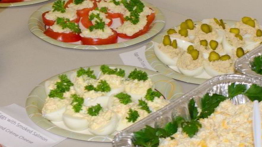 Рецепт яиц фаршированных тунцом и лососем