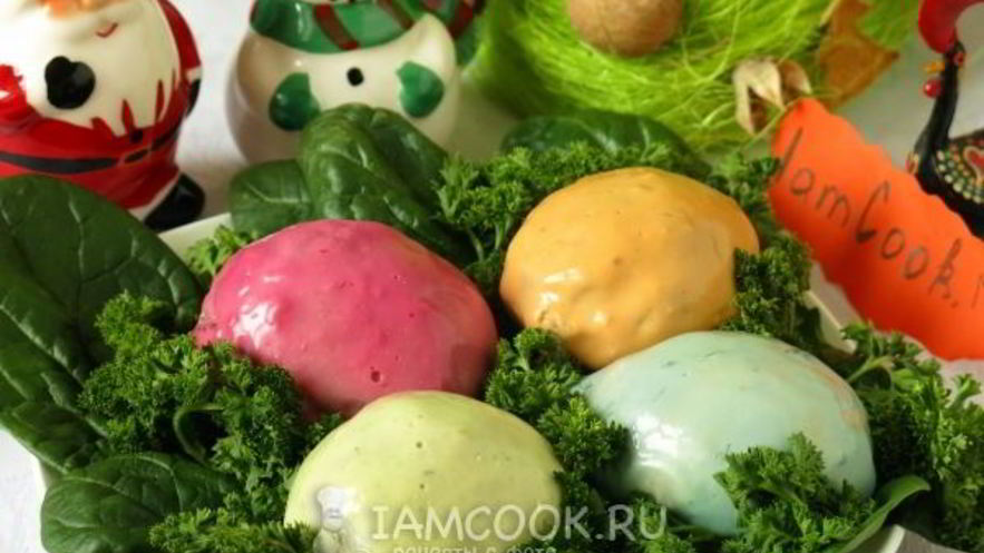 Рецепт яиц фаршированных в цветном желе