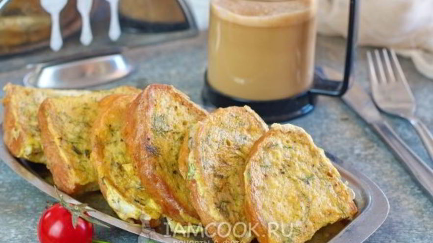 Рецепт гренков из белого хлеба с яйцом