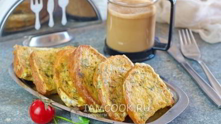 Рецепт гренков из белого хлеба с яйцом