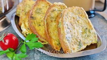 Рецепт гренков из белого хлеба с яйцом