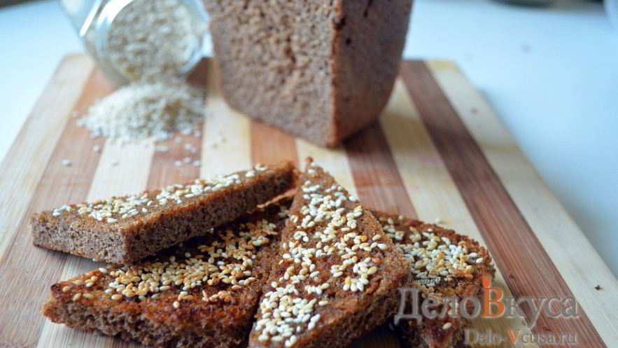 Рецепт гренков из черного хлеба с кунжутом