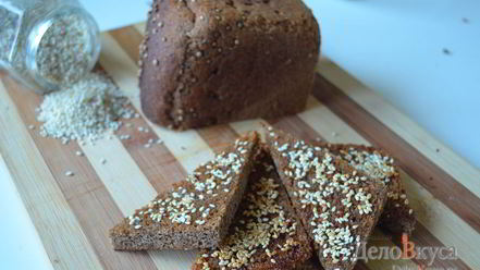 Рецепт гренков из черного хлеба с кунжутом