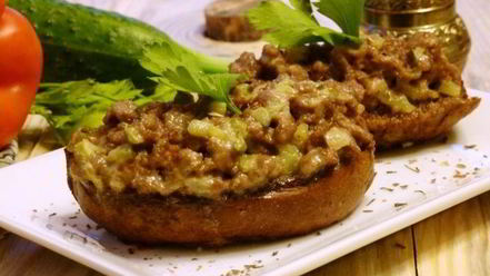 Рецепт гренков с фаршем по-татарски