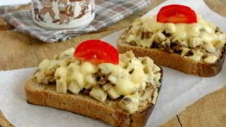 Рецепт гренков с грибами