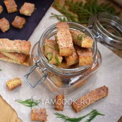 Рецепт Гренков с крабово-креветочной пастой