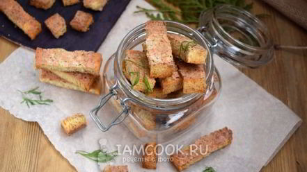 Рецепт гренков с крабово-креветочной пастой