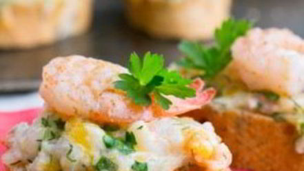 Рецепт гренков с креветками