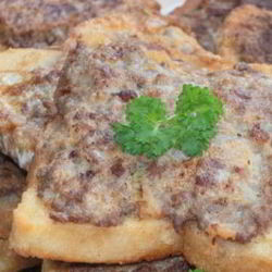 Рецепт Гренков с мясным фаршем и килькой по-татарски