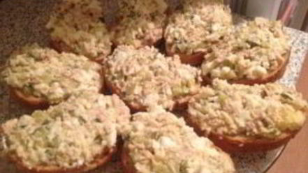 Рецепт гренков с печенью трески