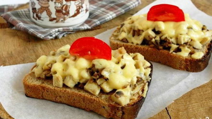 Рецепт гренков с шампиньонами