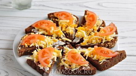 Рецепт гренков со шпротами