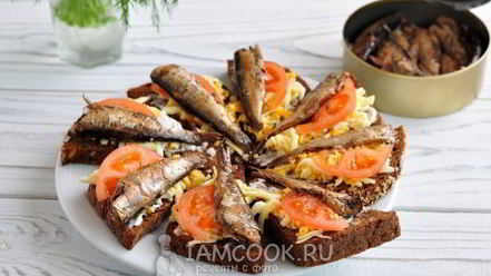 Рецепт гренков со шпротами