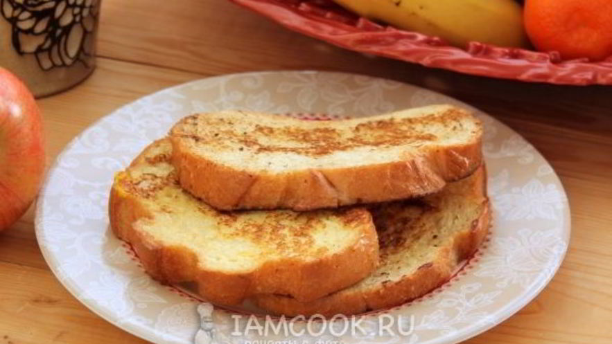Рецепт сладких гренков из белого хлеба
