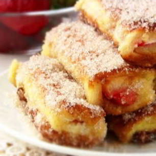 Рецепт Сладких рулетиков-гренков по-французски