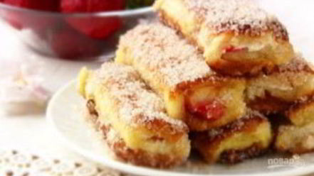 Рецепт сладких рулетиков-гренков по-французски