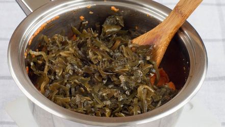 Рецепт икры из манки и морской капусты