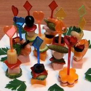 Рецепт Канапе из мяса и овощей