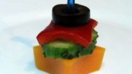 Рецепт канапе из мяса и овощей