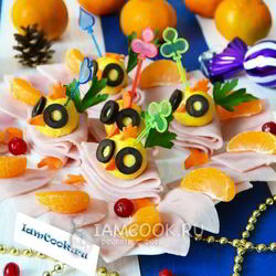 Рецепт Канапе новогоднего Цыплята