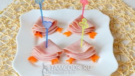 Рецепт канапе новогоднего цыплята